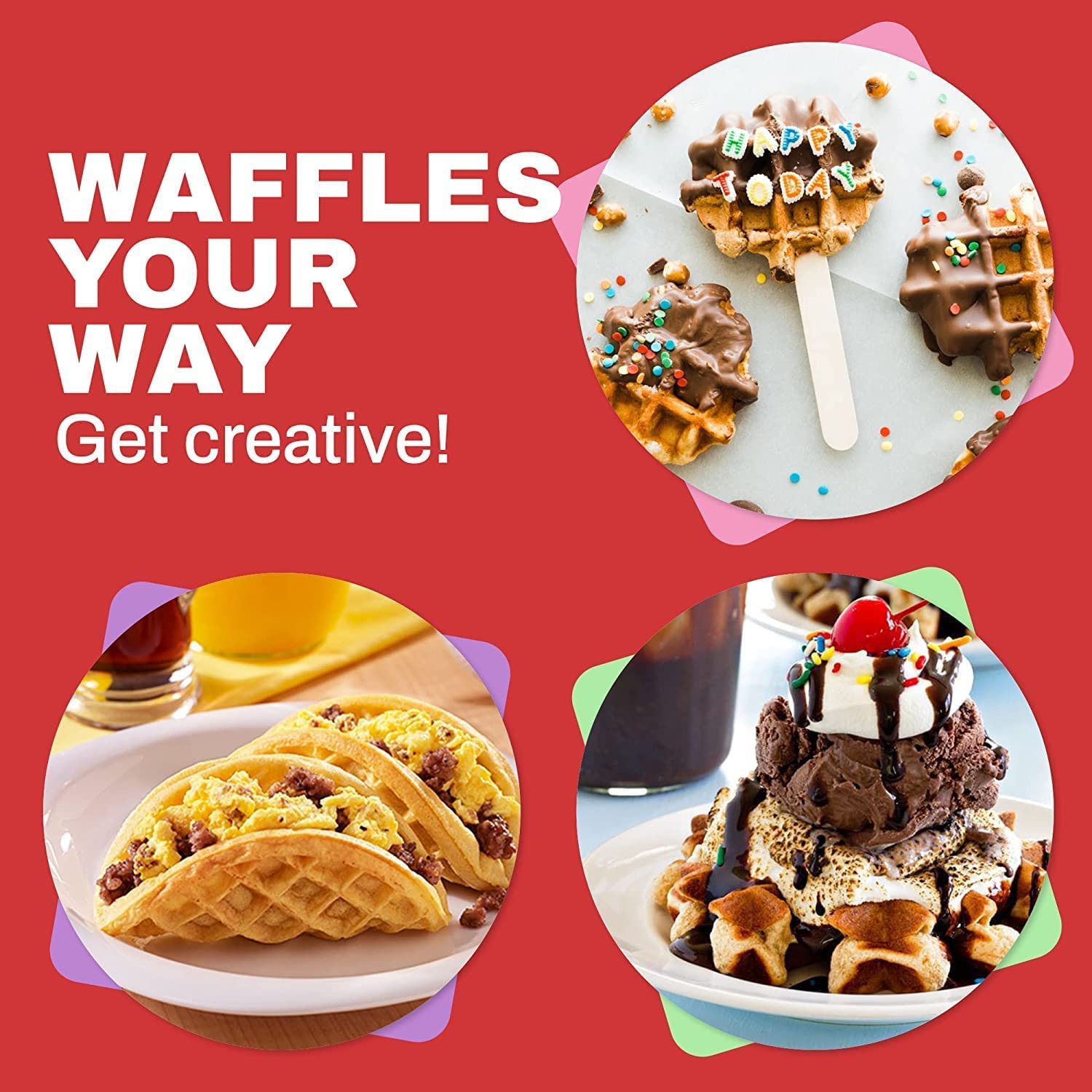 Mini Waffle Maker 4 Inch- 350 Watts: Stainless Steel Non-Stick Electric Iron Machine for Individual Belgian Waffles, Pan Cakes, Paninis or Other Snacks Mini Waffle Maker 4 Inch- 350 Watts: Stainless Steel Non-Stick Electric Iron Machine for Individual Belgian Waffles, Pan Cakes, Paninis or Other Snacks